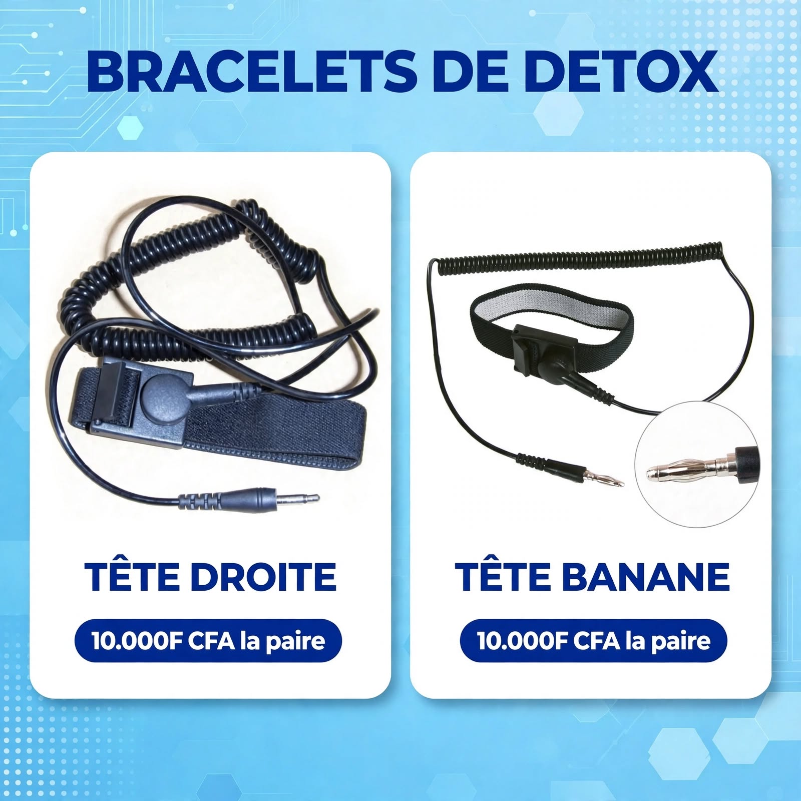 Bracelets antistatiques pour thérapie de détoxification